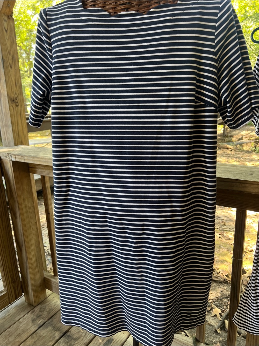 croft & barrow Navy and White Striped Mini Dress